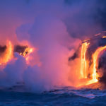 Big Island lava flows into the ocean